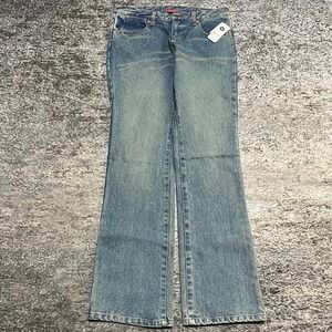NEW Etnies Jeans Womens 7 (32x32) Blue Low Rise Bootcut Skater Vintage Y2K